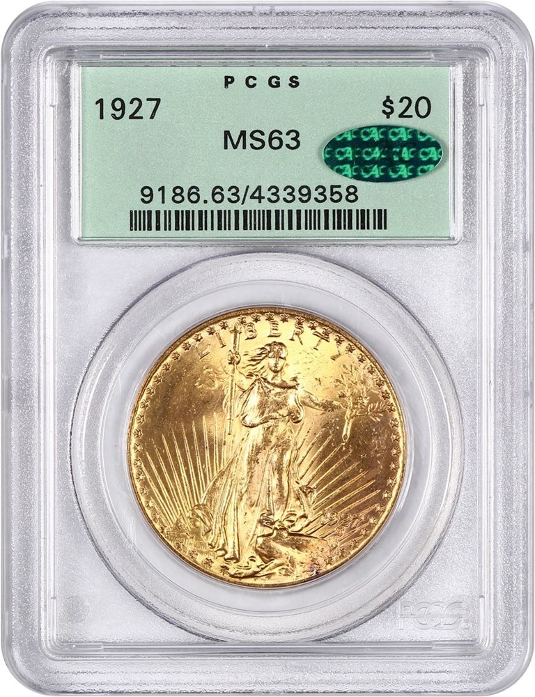 1927 $20 PCGS/CAC MS63 (OGH), MS63 - PCGS Auction Prices