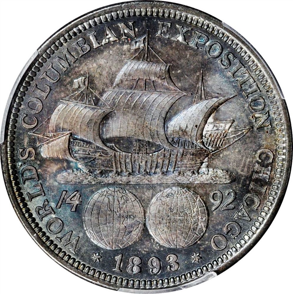 1893年アメリカコロンビアン博覧会記念ハーフダラー銀貨 PCGS認証