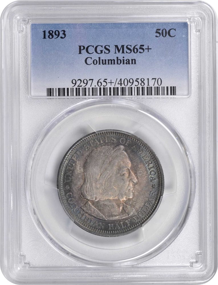 1893年アメリカコロンビアン博覧会記念ハーフダラー銀貨 PCGS認証 1893年アメリカコロンビアン博覧会記念ハーフダラー銀貨 PCGS認証