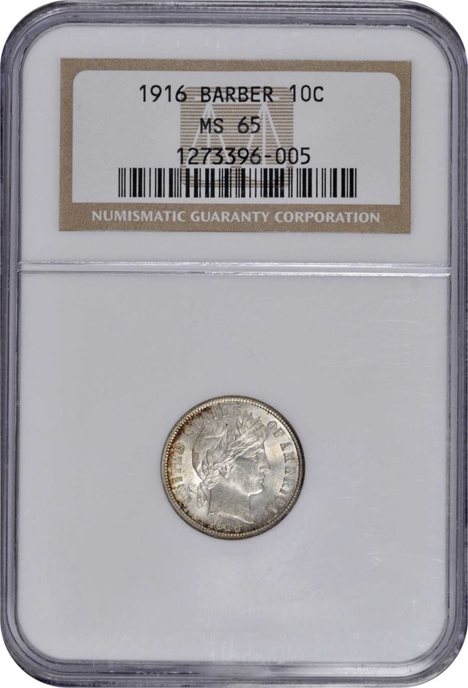 1916 Barber Dime. MS-65 (NGC)., MS65 - PCGS Auction Prices