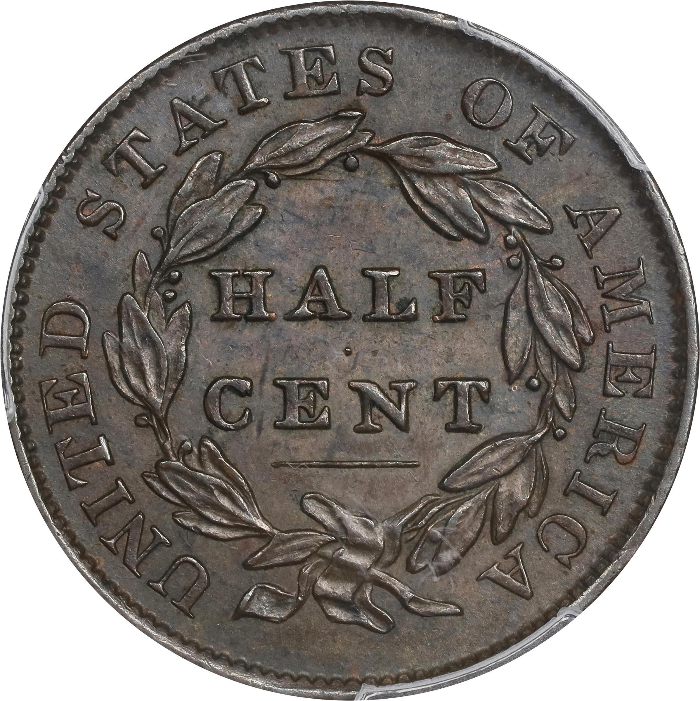 1835 Classic Head Half Cent. C-1. Rarity-1. MS-62 BN (PCGS