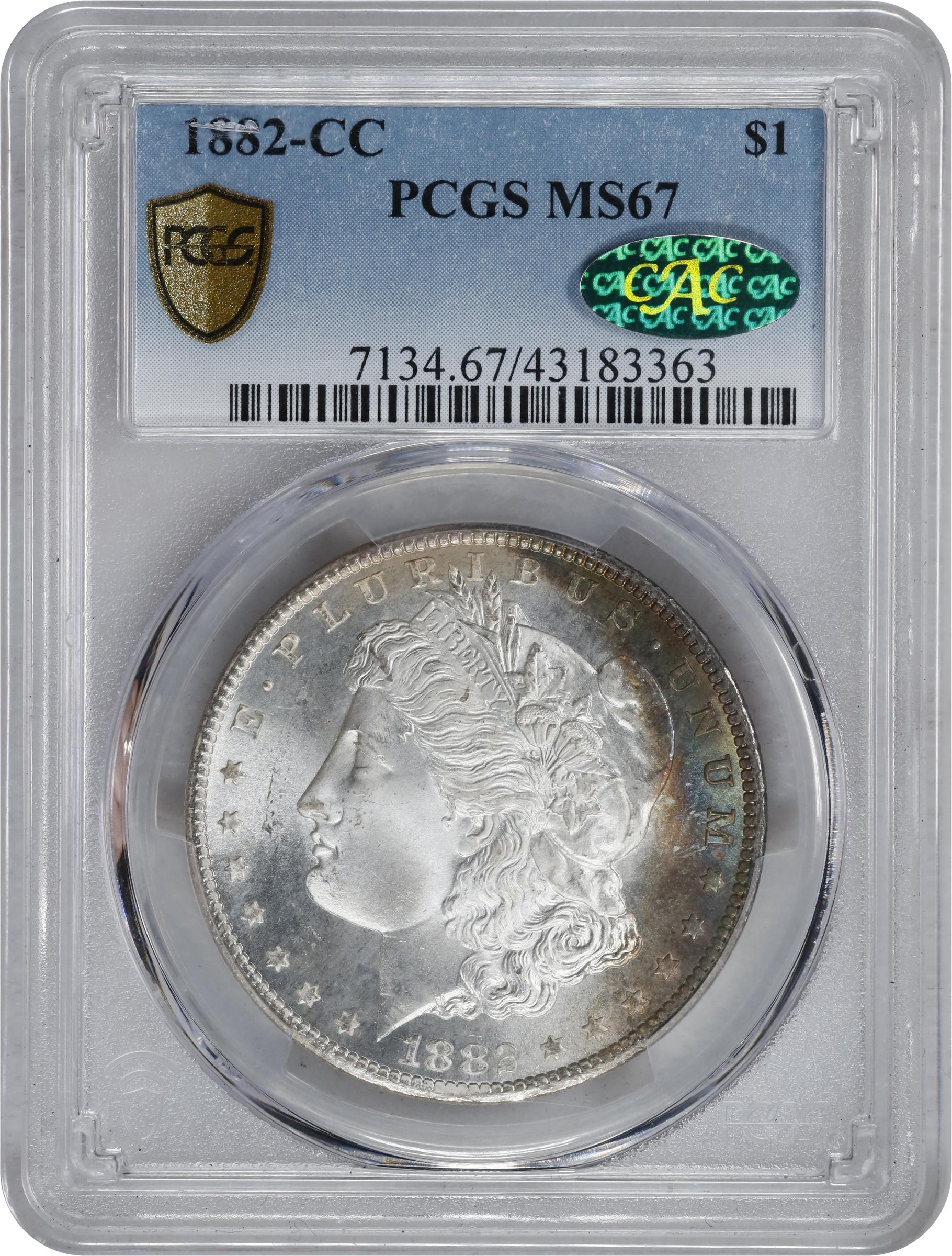 1882-CC Morgan Silver Dollar. MS-67 (PCGS). CAC., MS67 - PCGS