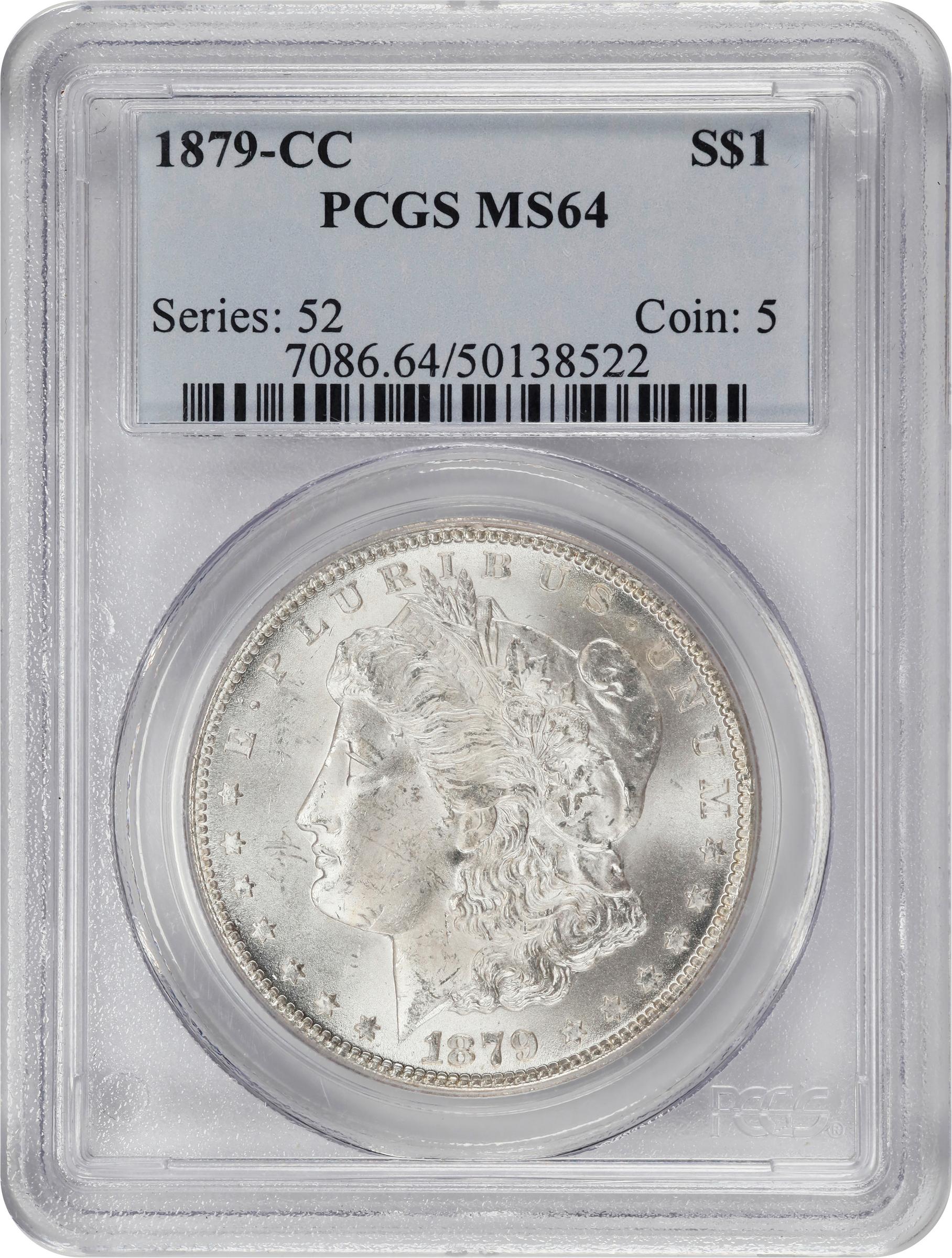 1879-CC Morgan Silver Dollar. Clear CC. MS-64 (PCGS)., MS64 - PCGS
