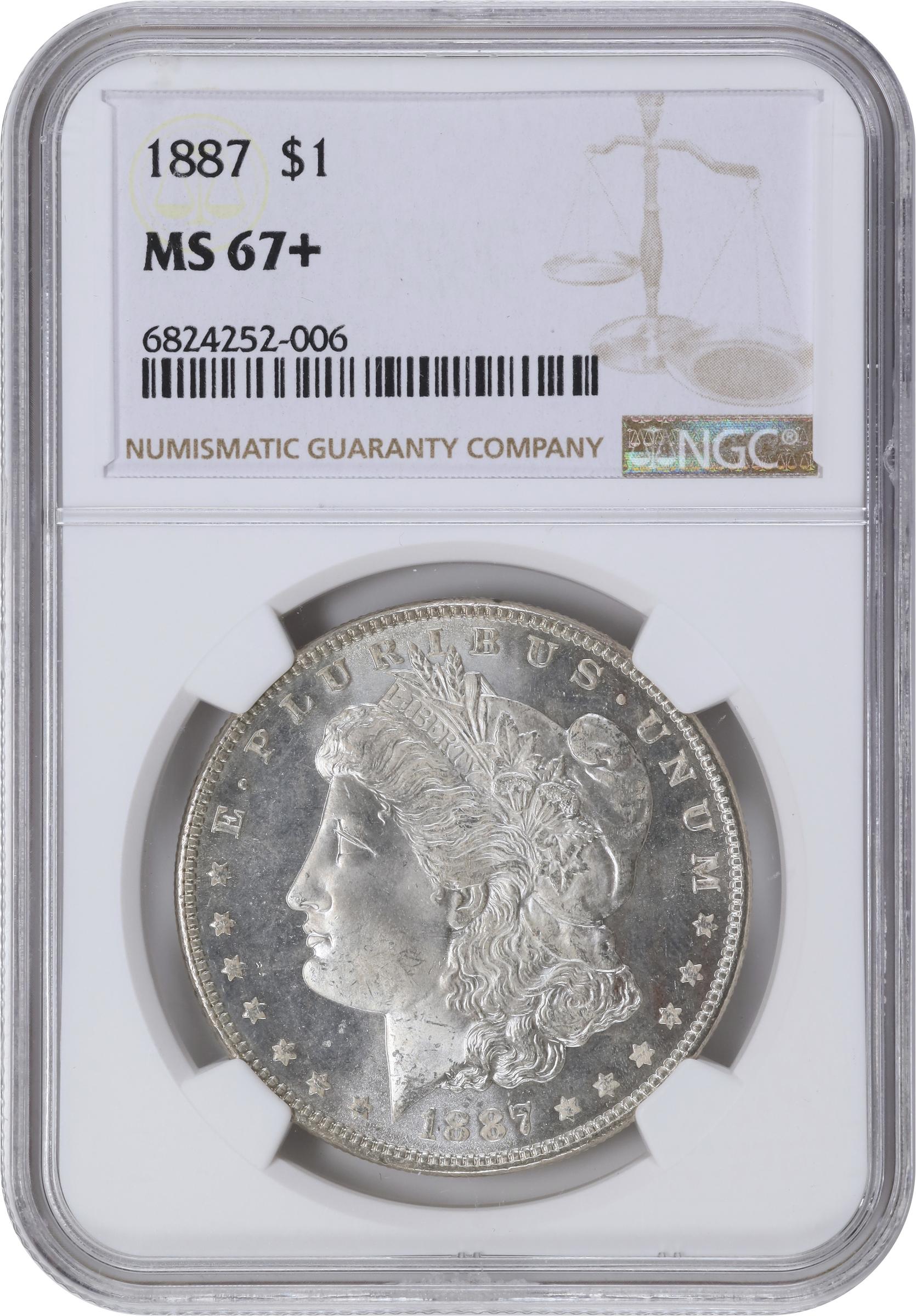 1887 Morgan Silver Dollar. MS-67+ (NGC)., MS67+ - PCGS Auction Prices