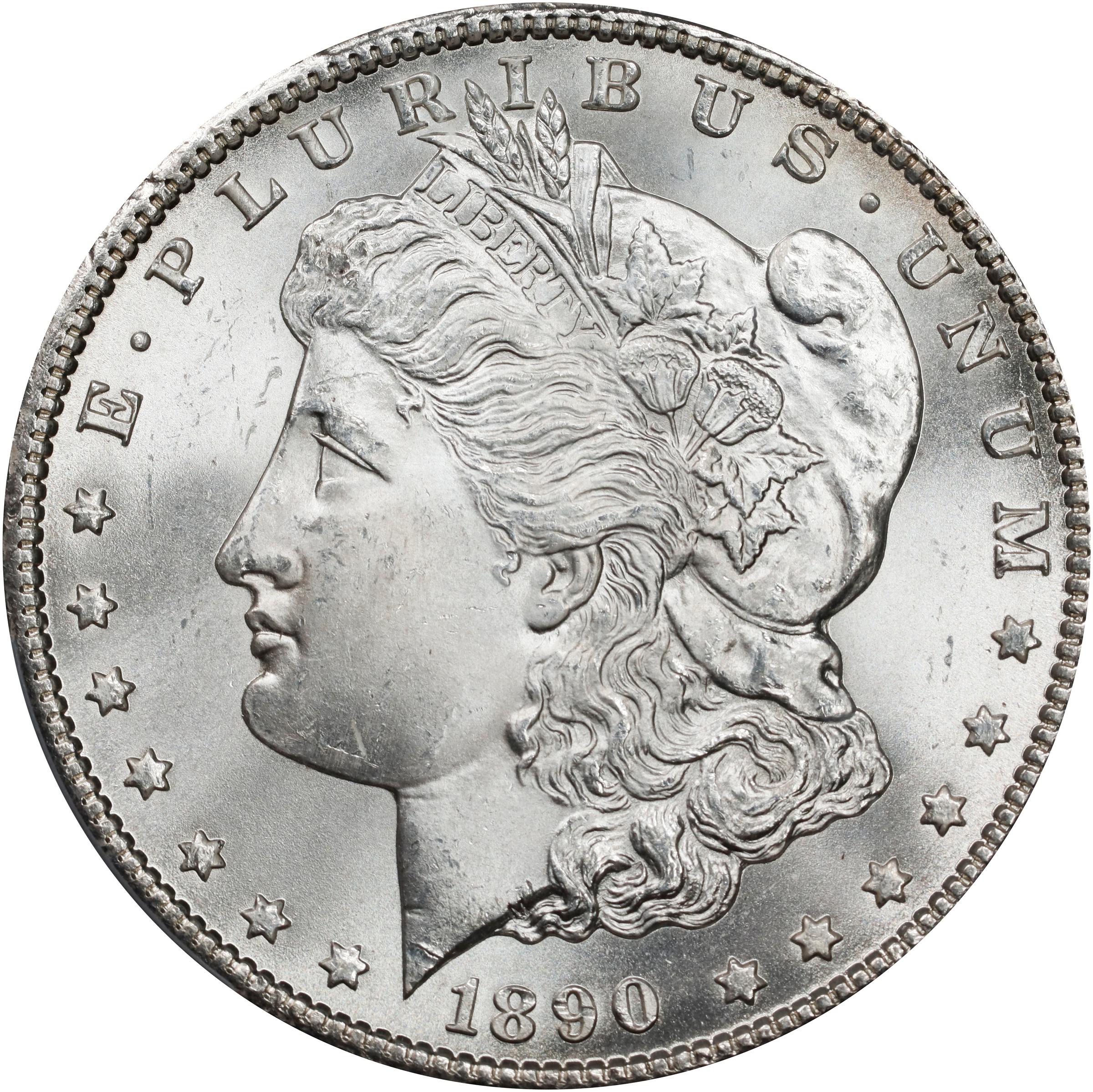 1890-CC Morgan Silver Dollar. MS-65+ (PCGS). CAC., MS65+ - PCGS