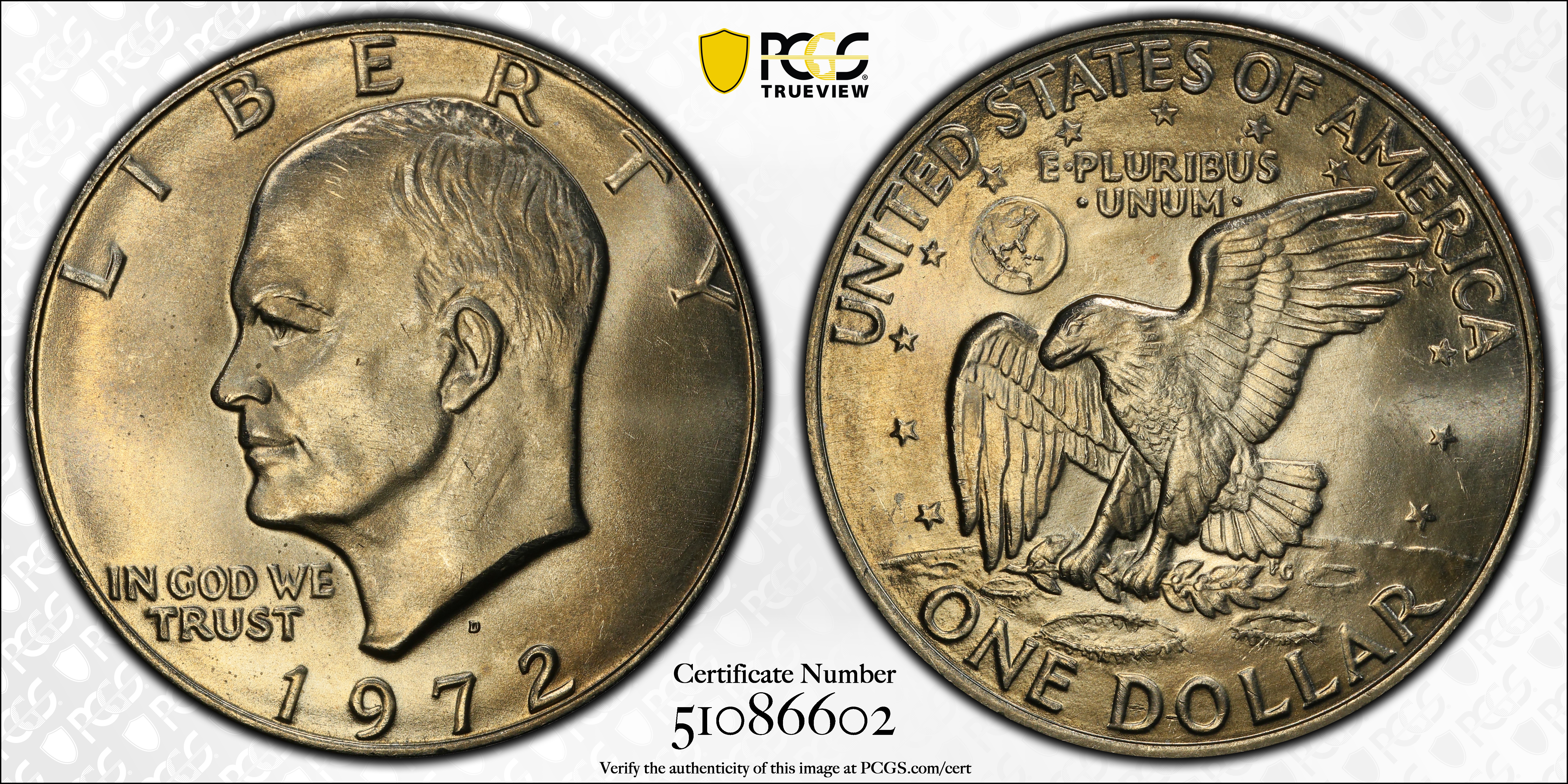 1972-D Eisenhower Dollar. MS-67 (PCGS)., MS67 - PCGS Auction Prices