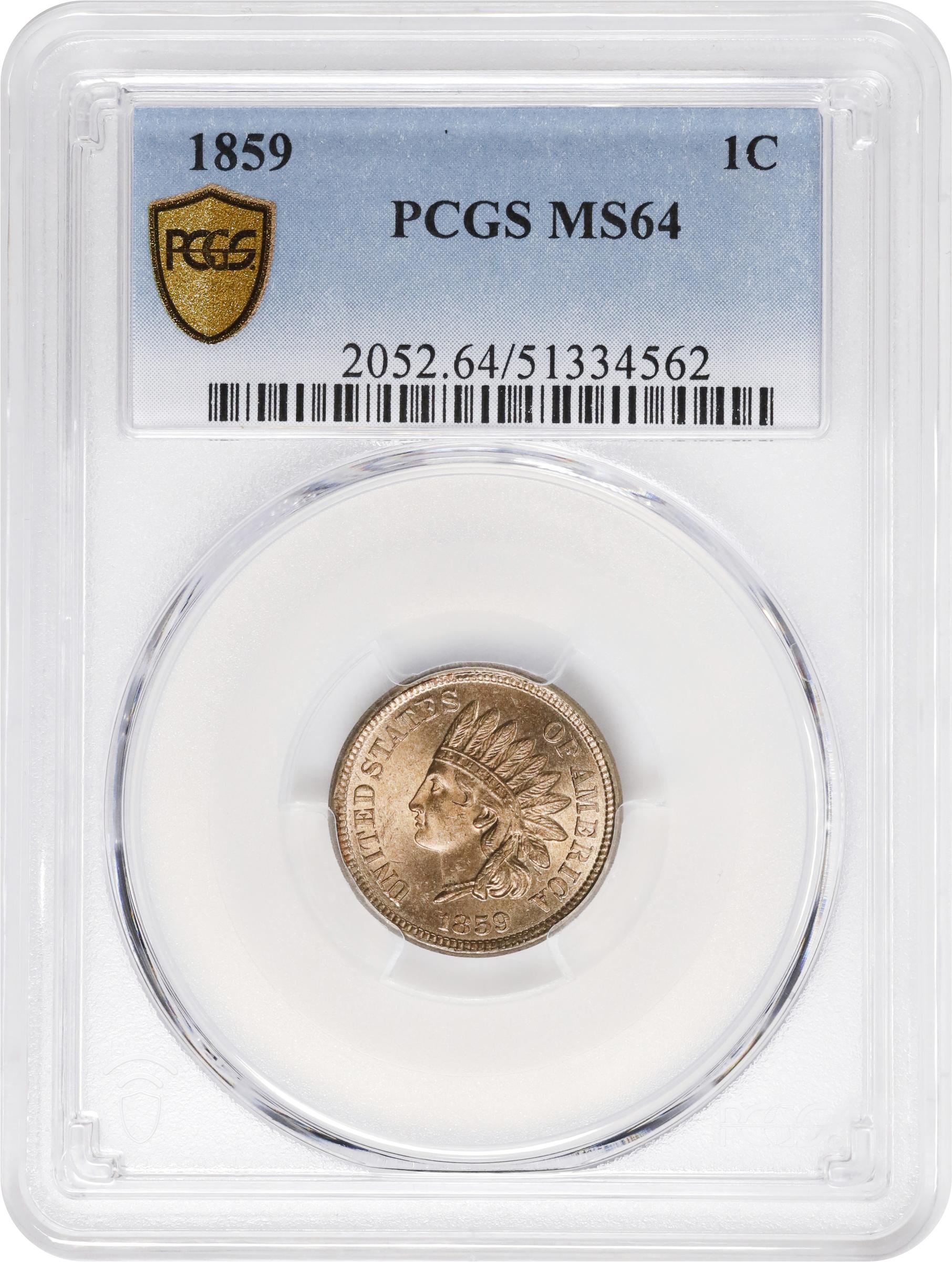1859 Indian Cent. MS-64 (PCGS)., MS64 - PCGS Auction Prices