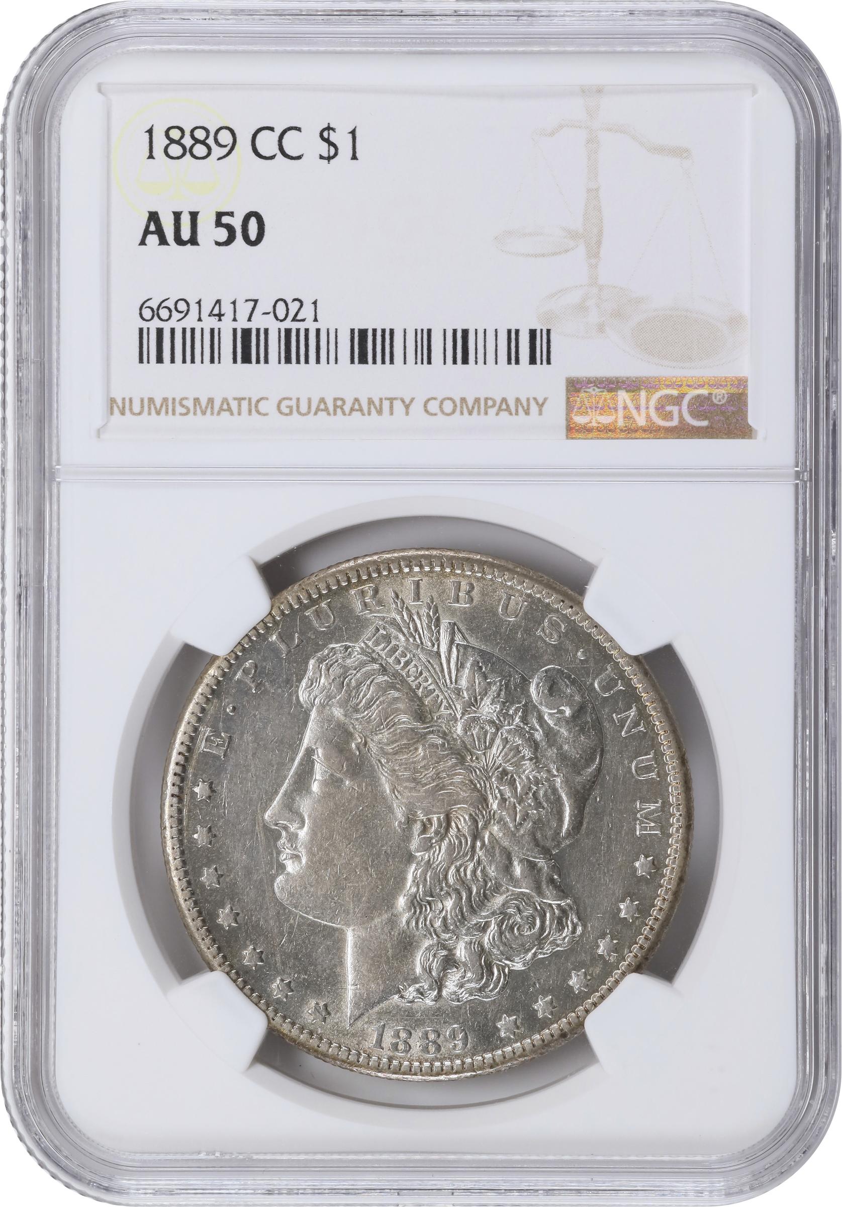 1889-CC Morgan Silver Dollar. AU-50 (NGC)., AU50 - PCGS Auction Prices