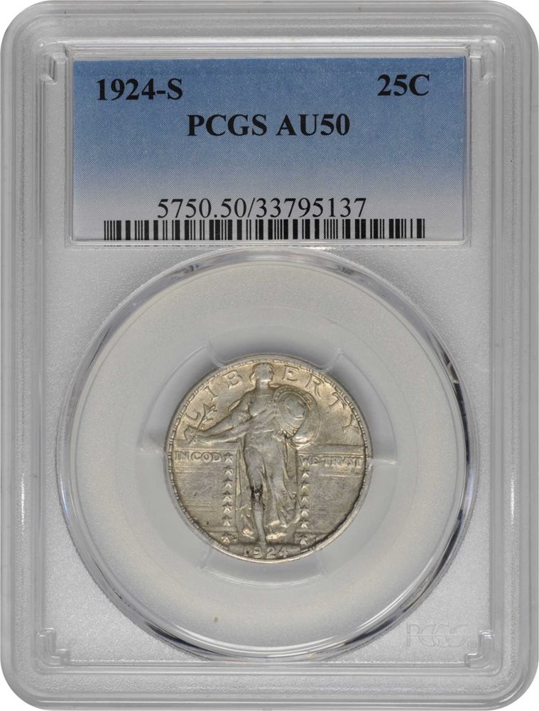 1924-S Standing Liberty Quarter. AU-50 (PCGS)., AU50 - PCGS