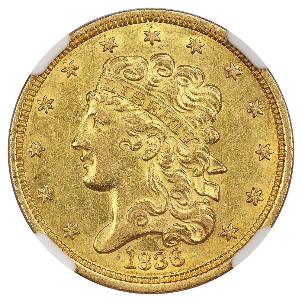 1836 $5 NGC AU58, AU58 - PCGS Auction Prices