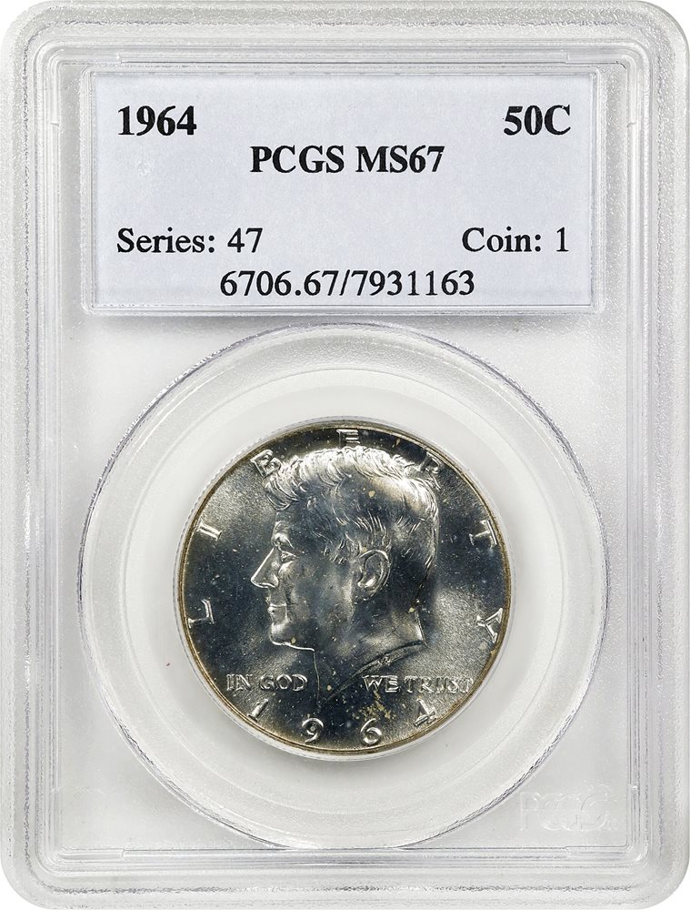 1964 Kennedy Half Dollar. MS-67 (PCGS)., MS67 - PCGS Auction Prices