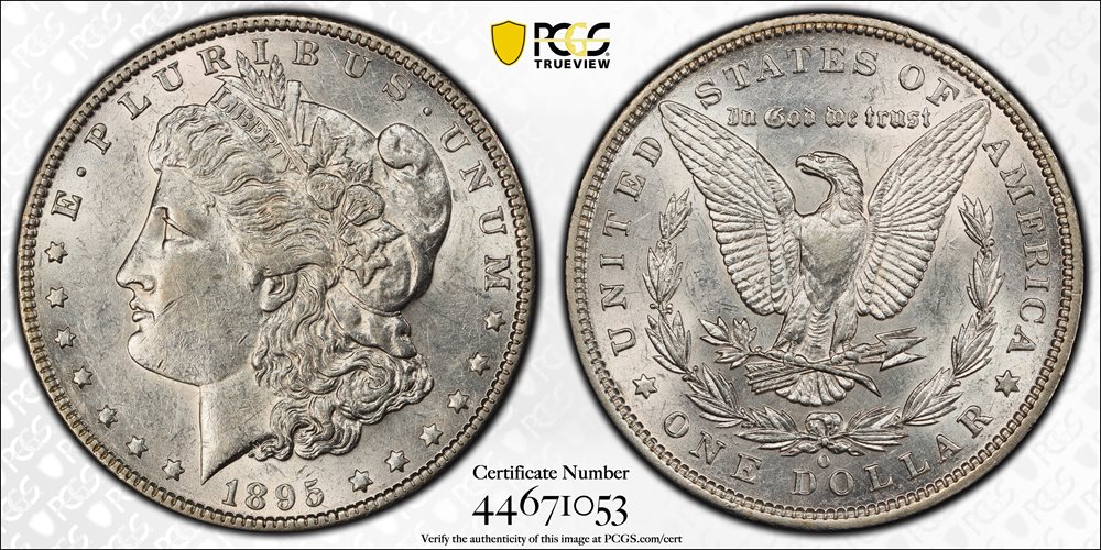 1895-O Morgan Silver Dollar. AU-55 (PCGS)., AU55 - PCGS Auction Prices