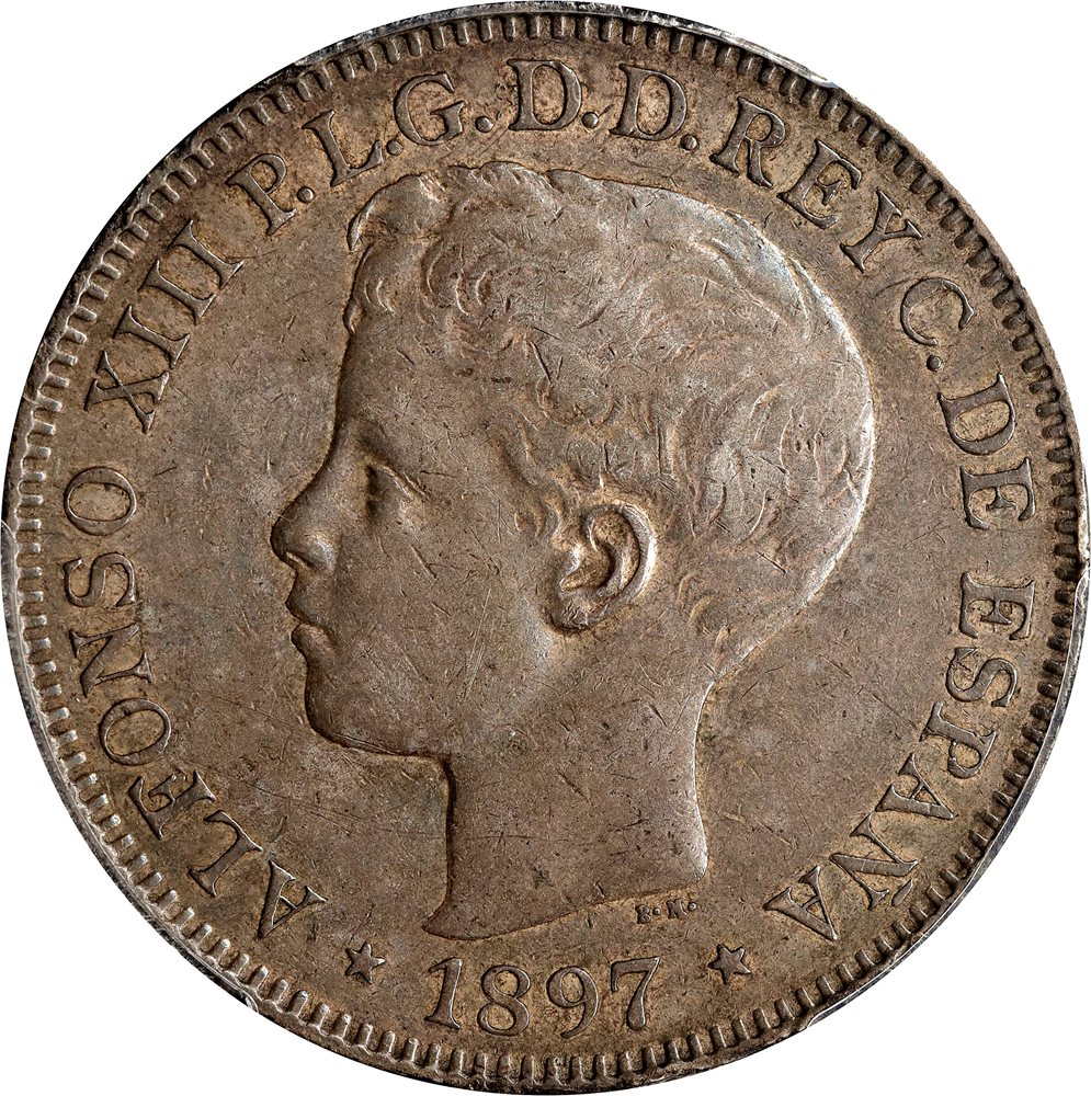 yoshi Boyスペイン領フィリピン1ペソ銀貨（1897年） yoshi Boy様専用スペイン領フィリピン1ペソ銀貨（1897年