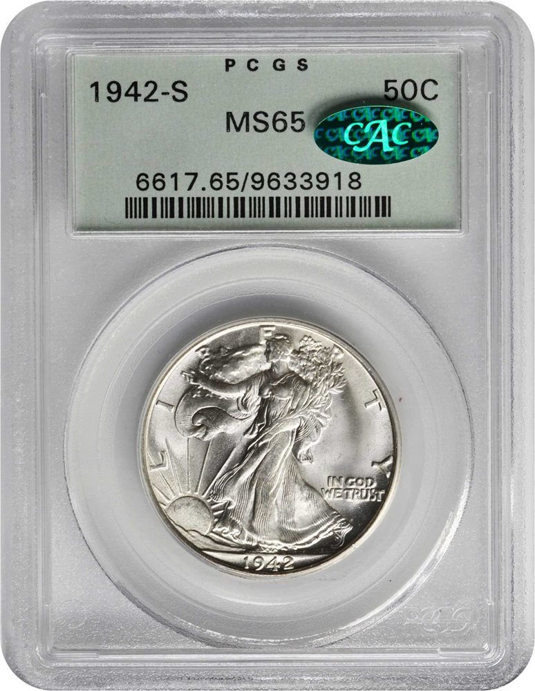 1942-S Walking Liberty Half Dollar. MS-65 (PCGS). CAC. OGH
