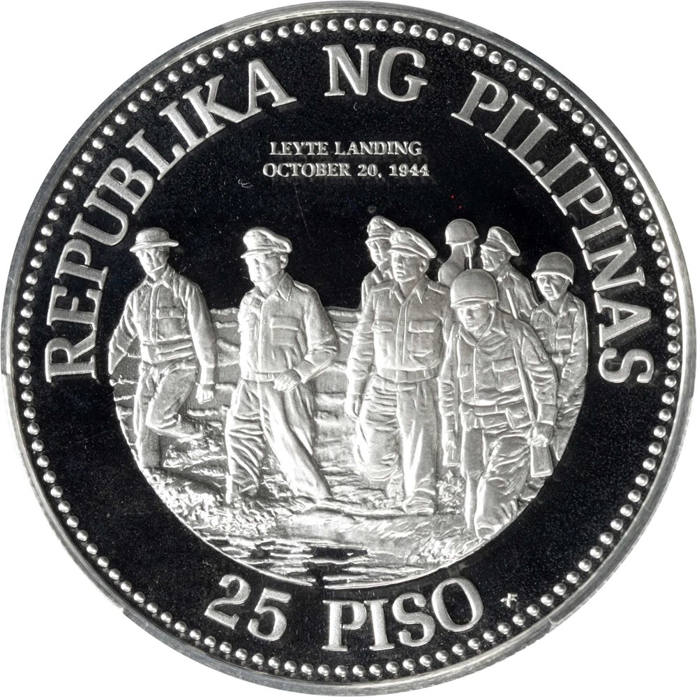 1976年 フィリピン25ペソ米作農民大型銀貨　PCGS 高鑑定 PHILIPPINES. 25 Piso, 1980-FM. Franklin Mint. PCGS PROOF-68