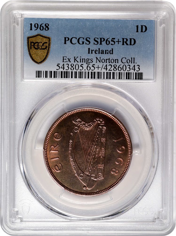 IRELAND. Penny, 1968. PCGS SPECIMEN-65+ Red., SP65+RD - PCGS