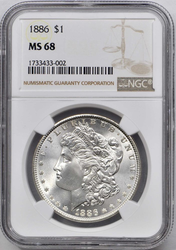 1886 Morgan Silver Dollar. MS-68 (NGC)., MS68 - PCGS Auction Prices