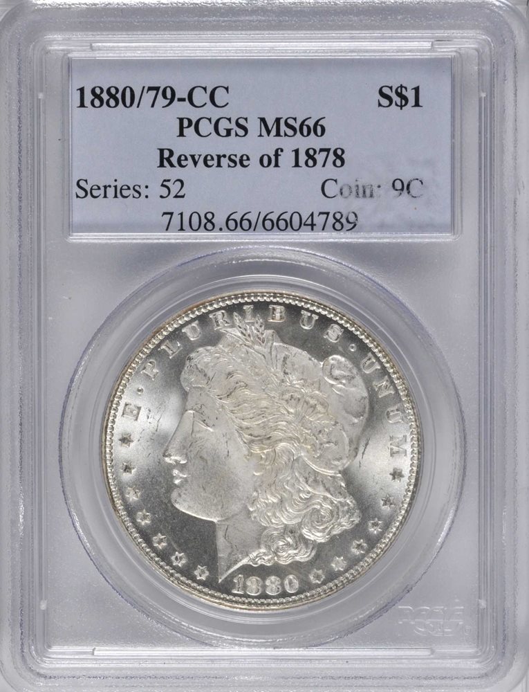 1880/79-CC Morgan Silver Dollar. VAM-4. Top 100 Variety. Reverse