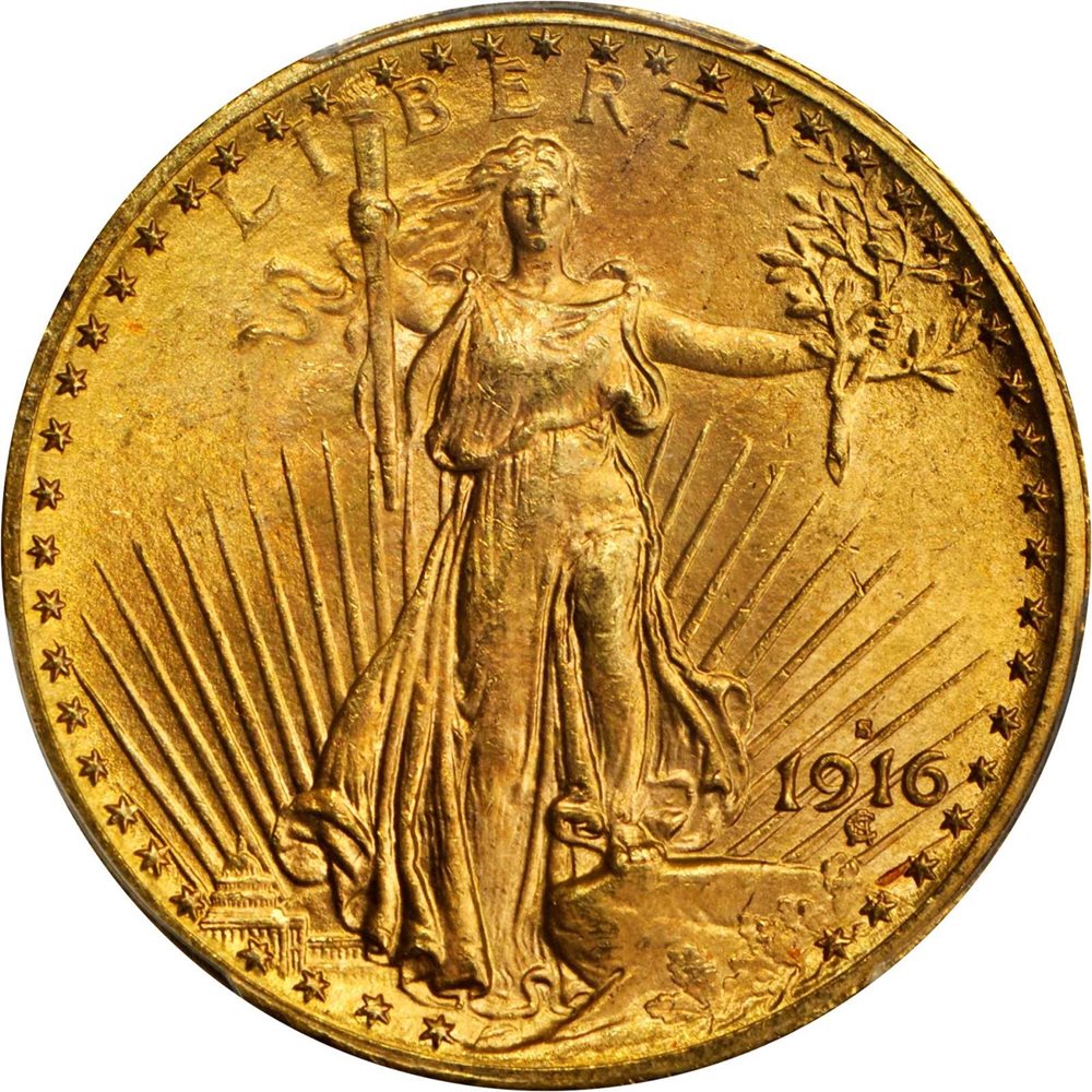 1916-S Saint-Gaudens Double Eagle. MS-66 (PCGS)., MS66 - PCGS