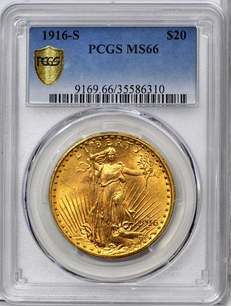 1916-S Saint-Gaudens Double Eagle. MS-66 (PCGS)., MS66 - PCGS