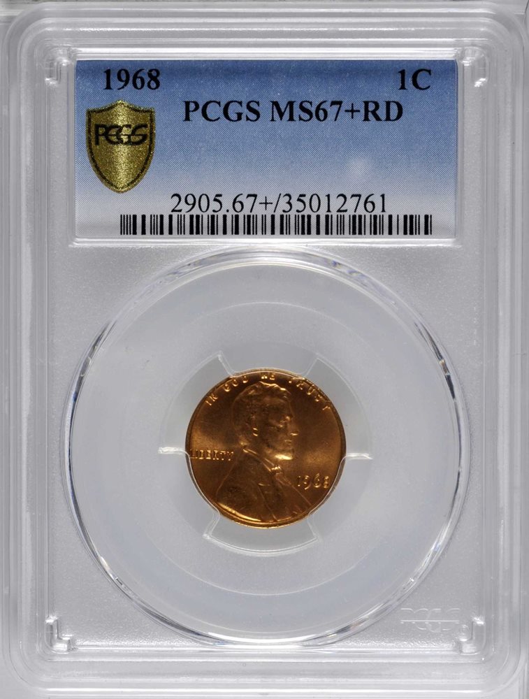 1968 Lincoln Cent. MS-67+ RD (PCGS)., MS67+RD - PCGS Auction Prices