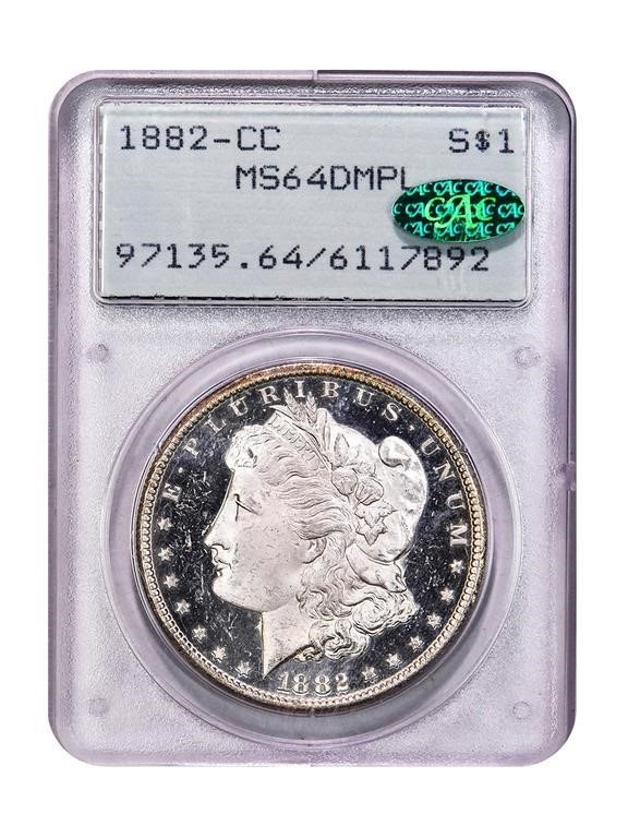 $1 1882-CC PCGS MS64 DMPL CAC, MS64DMPL - PCGS Auction Prices