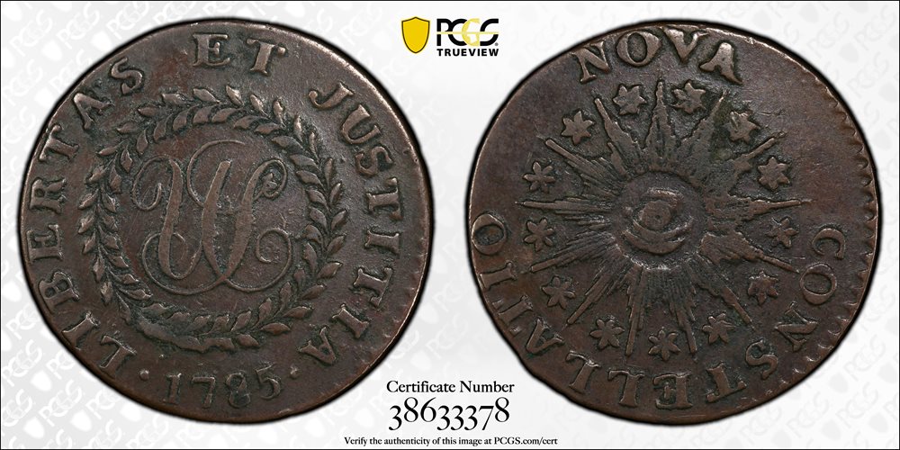 ▼order② 1785 Nova Constellatio Copper. Crosby 3-B, W-1895. Rarity-2