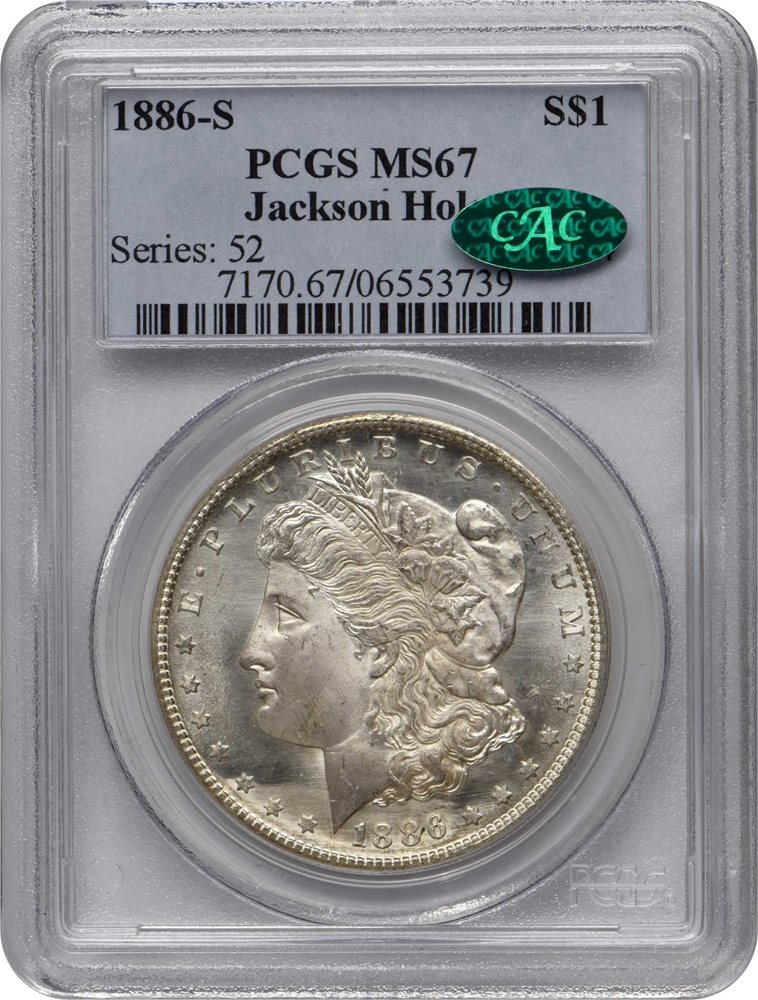 1886-S Morgan Silver Dollar. MS-67 (PCGS). CAC., MS67 - PCGS