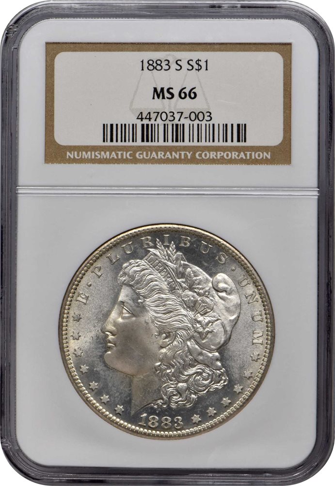 1883-S Morgan Silver Dollar. MS-66 (NGC)., MS66 - PCGS Auction Prices