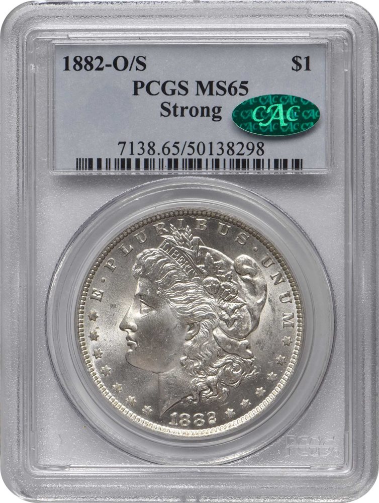 1882-O/S Morgan Silver Dollar. VAM-4. Top 100 Variety. Strong, O/S
