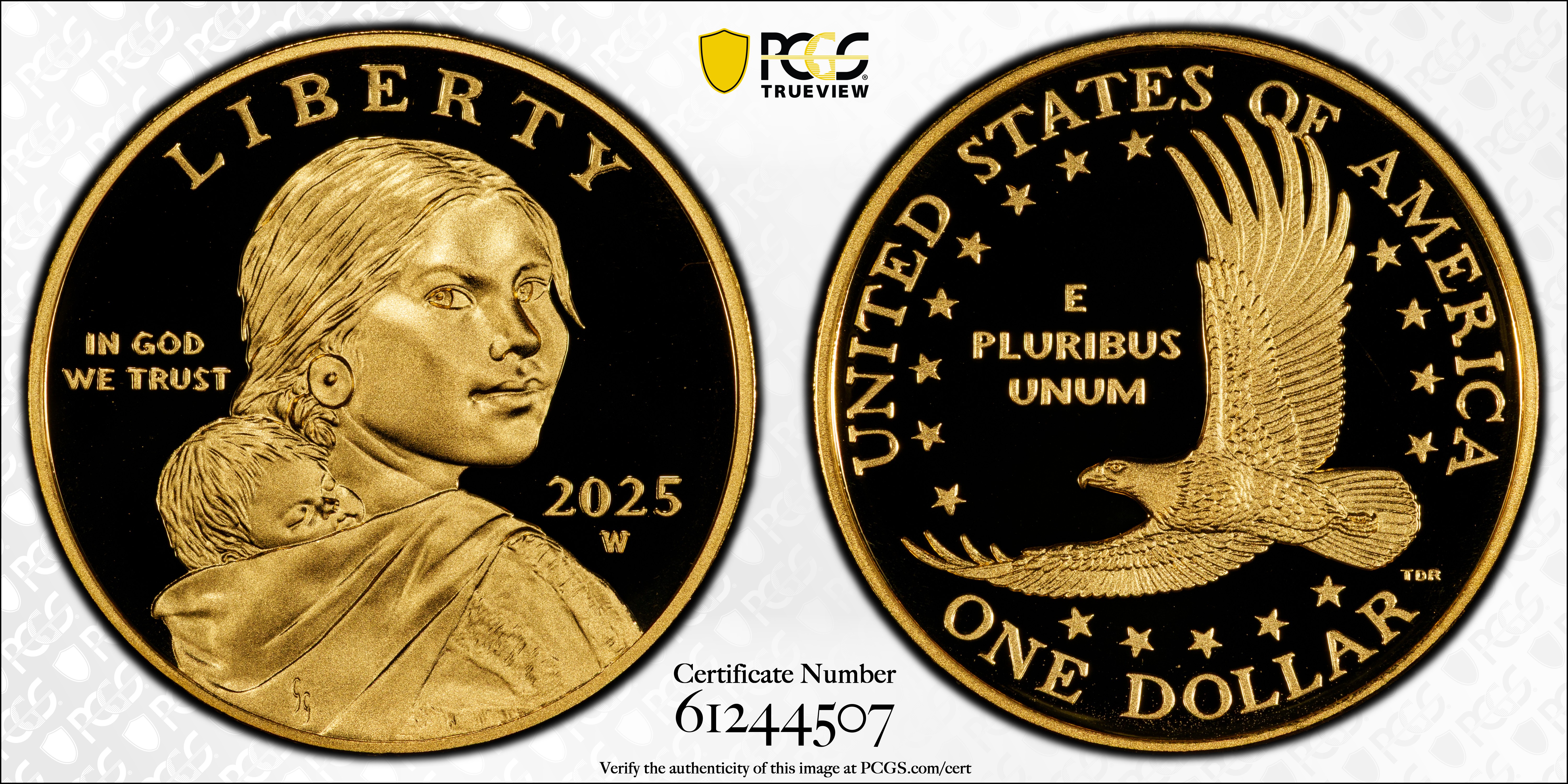 The VERY FIRST Struck 24 Karat Gold 2025-W Sacagawea Dollar. 25th
