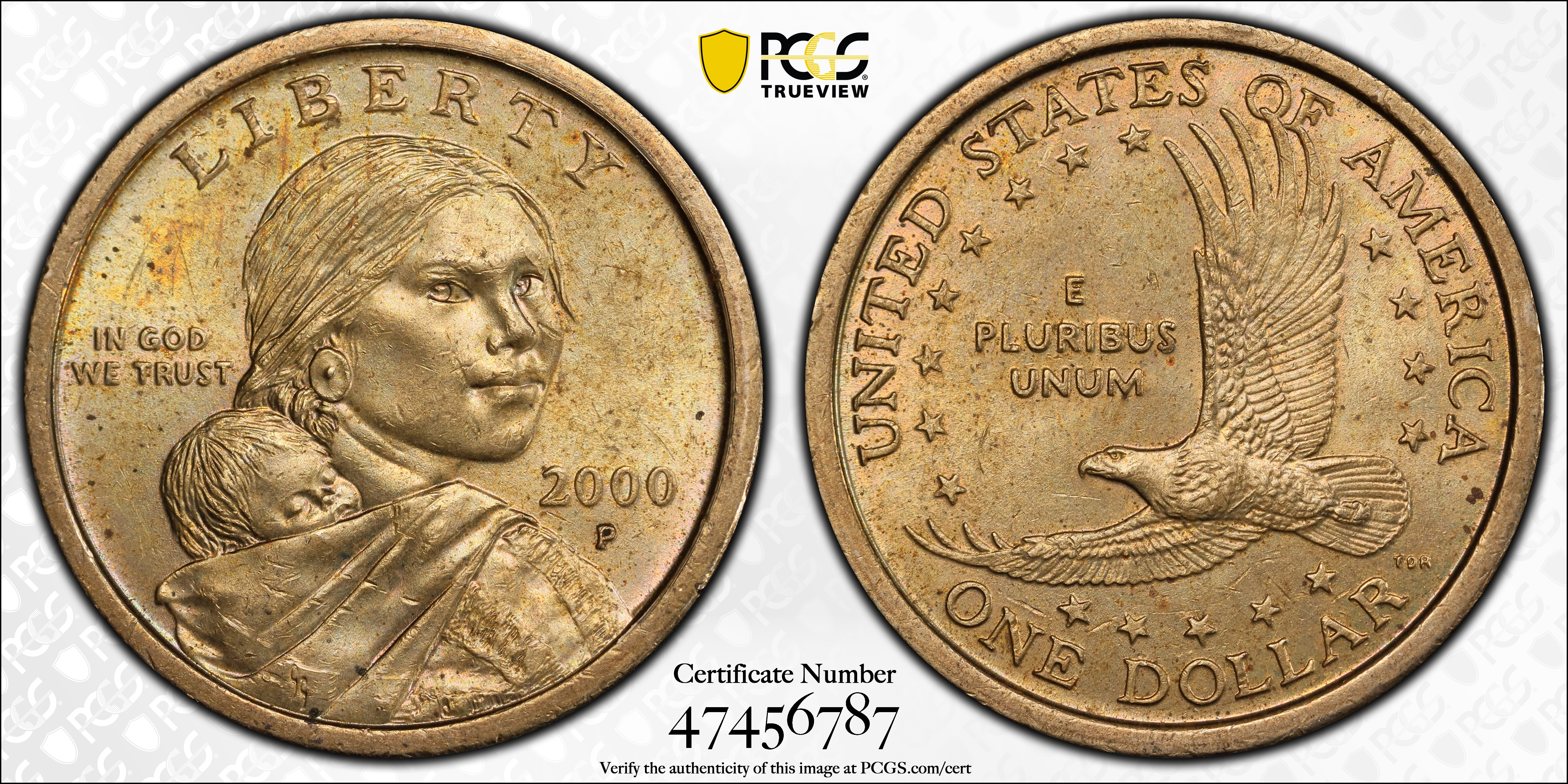 2000-P Sacagawea Dollar. FS-901. Speared (a.k.a. Wounded) Eagle