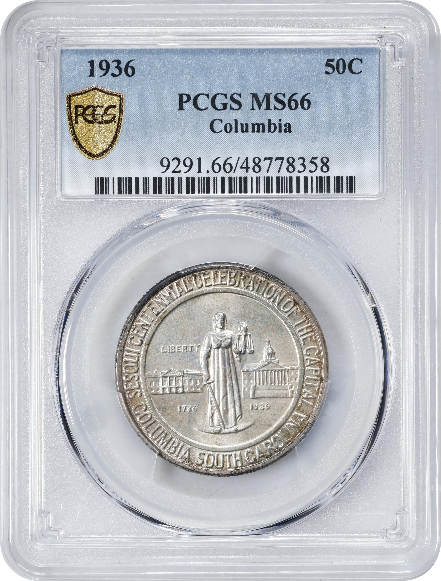 1936 Columbia, South Carolina Sesquicentennial. MS-66 (PCGS