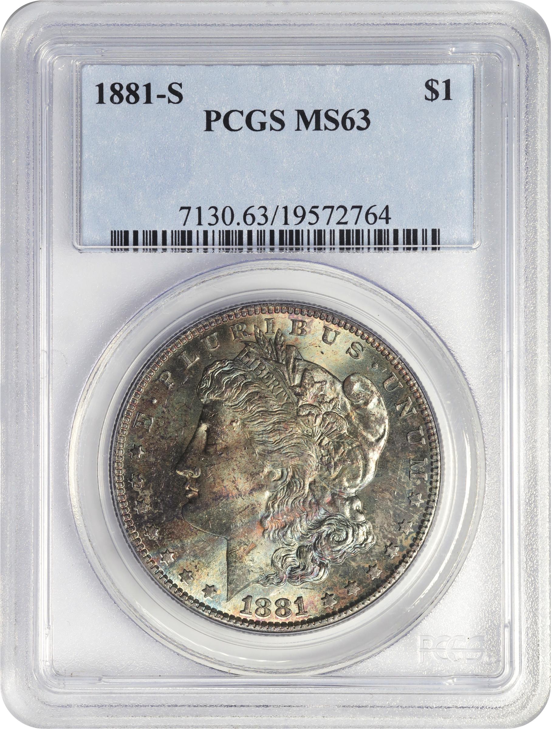 1881-S Morgan Silver Dollar. MS-63 (PCGS)., MS63 - PCGS Auction Prices