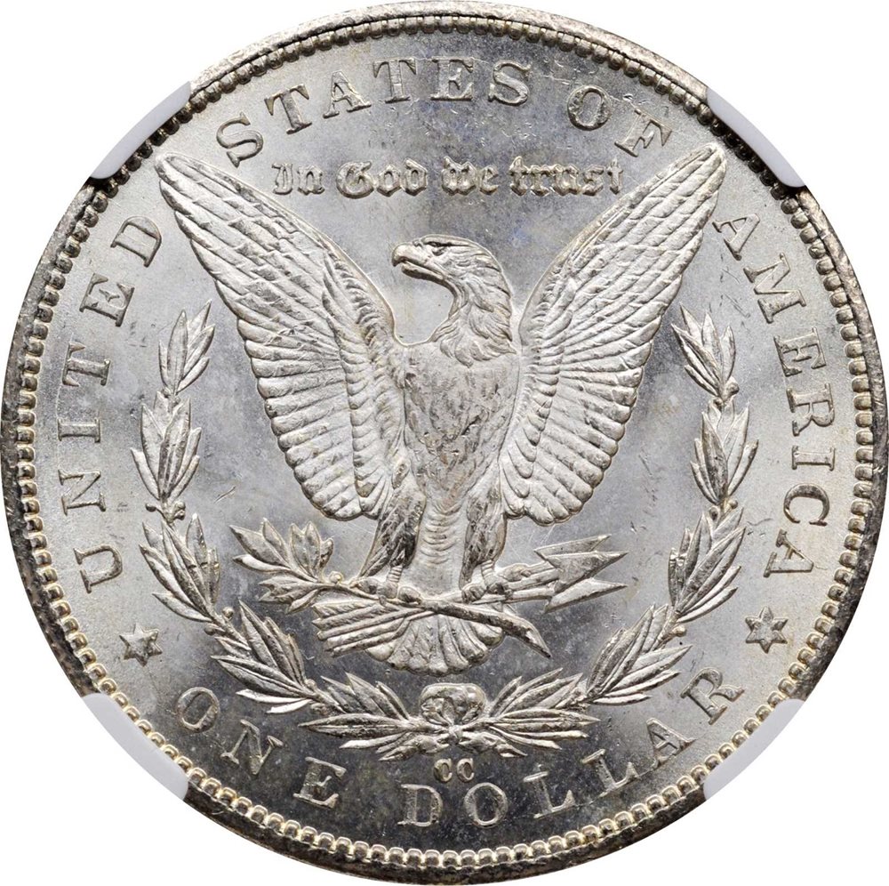 1884-CC Morgan Silver Dollar. VAM-2. Repunched Date, 18/18. MS-61