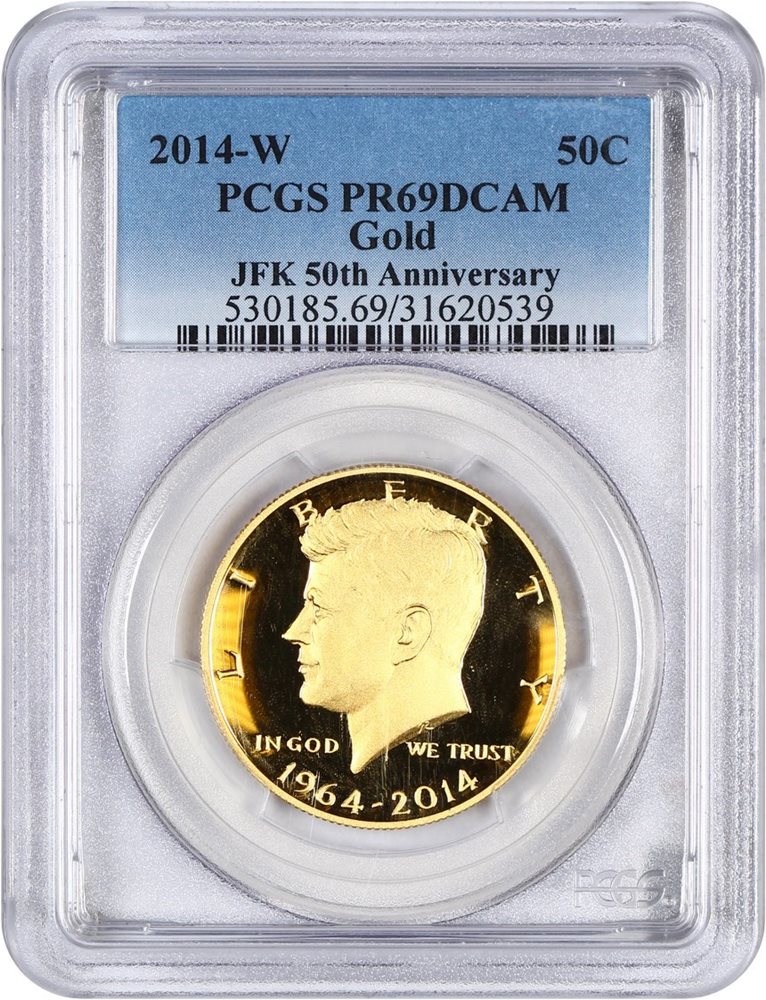 2014-W JFK 50th Anniversary Gold 50c PCGS Proof 69 DCAM, PR69DCAM