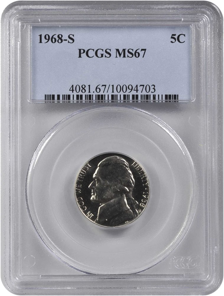 1968-S Jefferson Nickel. MS-67 (PCGS)., MS67 - PCGS Auction Prices
