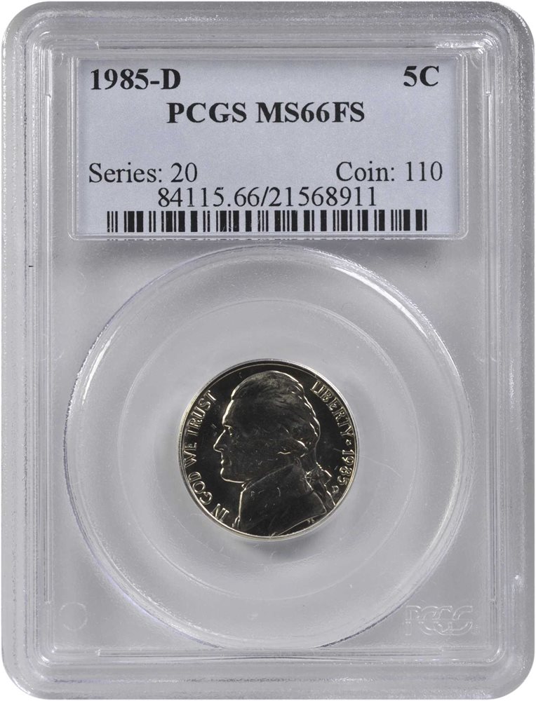 1985-D Jefferson Nickel. MS-66 FS (PCGS)., MS66FS - PCGS Auction