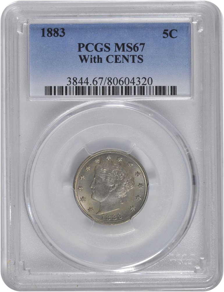 1883 Liberty Head Nickel. With CENTS. MS-67 (PCGS)., MS67 - PCGS