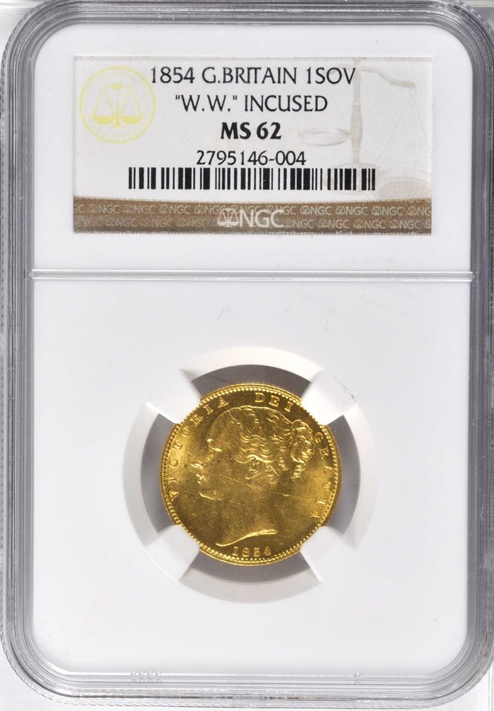 GREAT BRITAIN. Sovereign, 1854. NGC MS-62., MS62 - PCGS