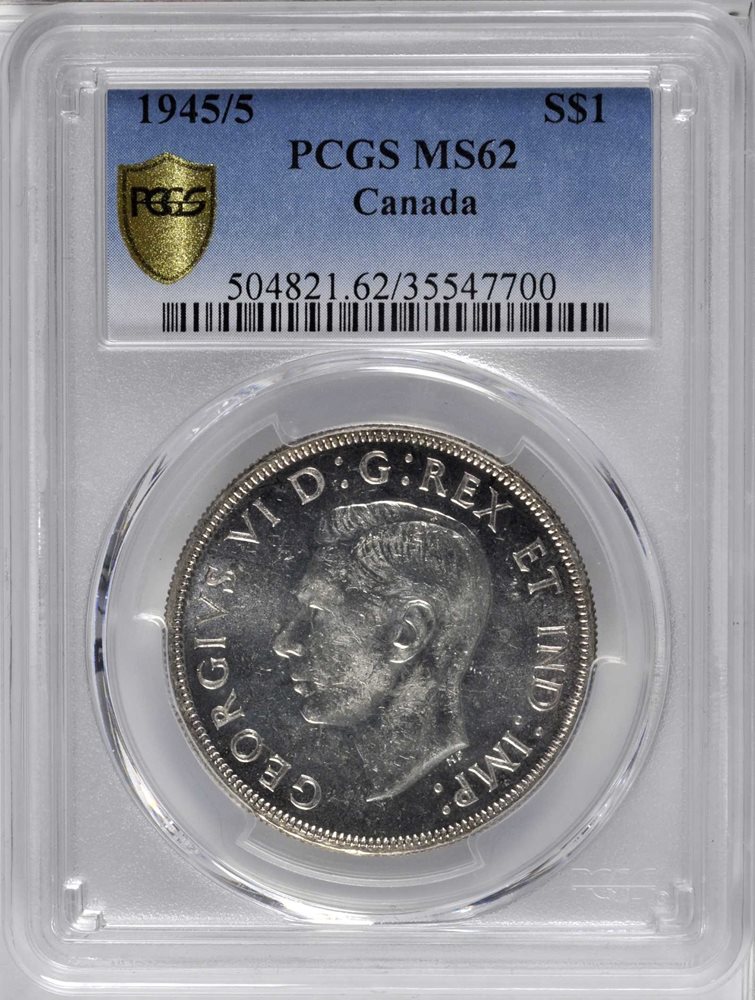 CANADA. Dollar, 1945/5. PCGS MS-62 Gold Shield., MS62 - PCGS