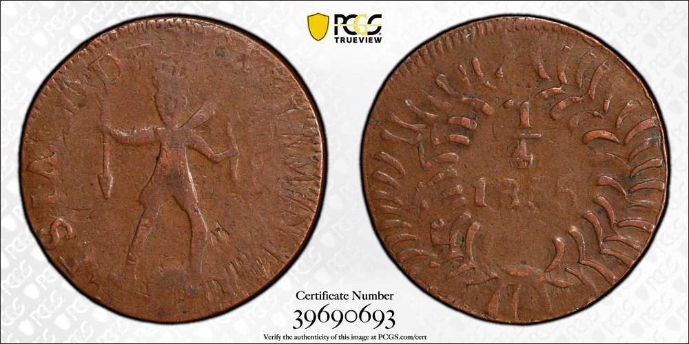 MEXICO. 1/4 Real, 1855. Chihuahua Mint. PCGS VF-30 Gold Shield