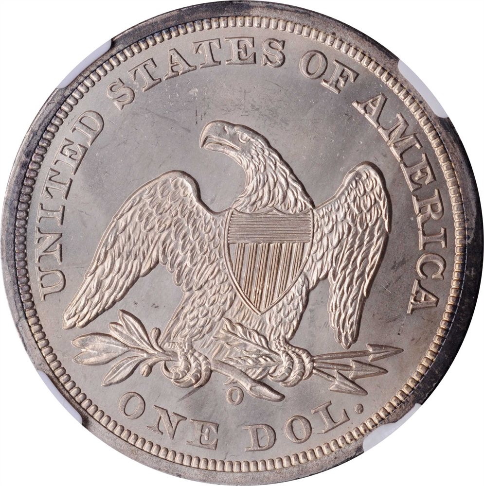 1859-O Liberty Seated Silver Dollar. OC-1. Rarity-1. MS-64 (NGC