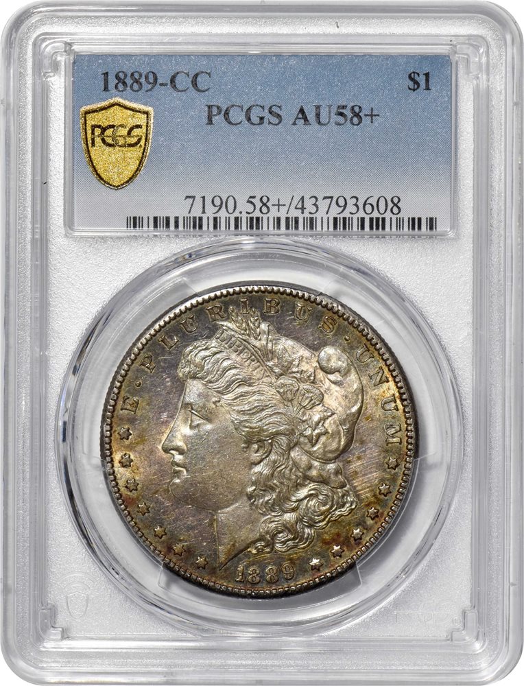 1889-CC Morgan Silver Dollar. AU-58+ (PCGS)., AU58+ - PCGS Auction