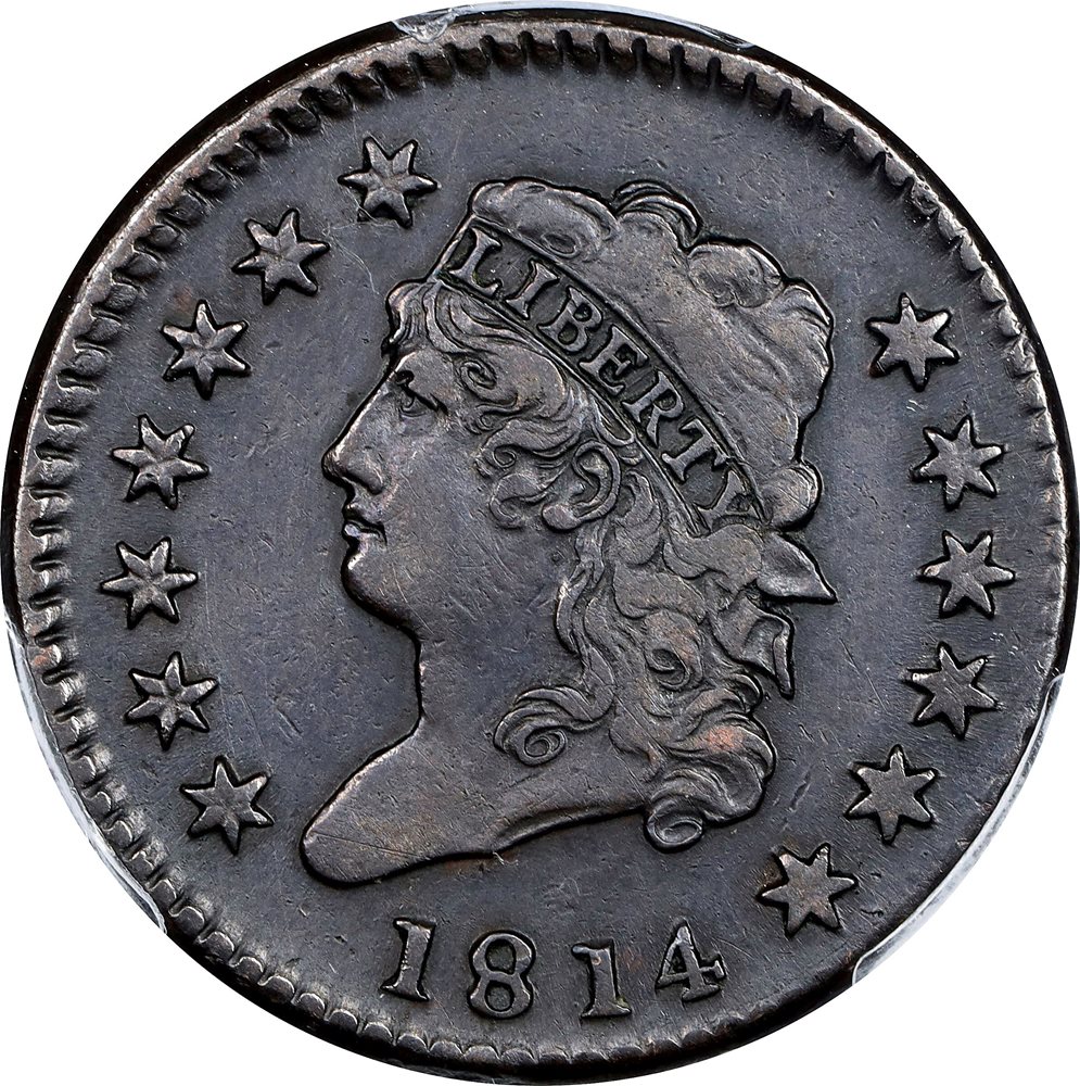 1814 Classic Head Cent. Crosslet 4. VF-35 (PCGS)., VF35BN - PCGS