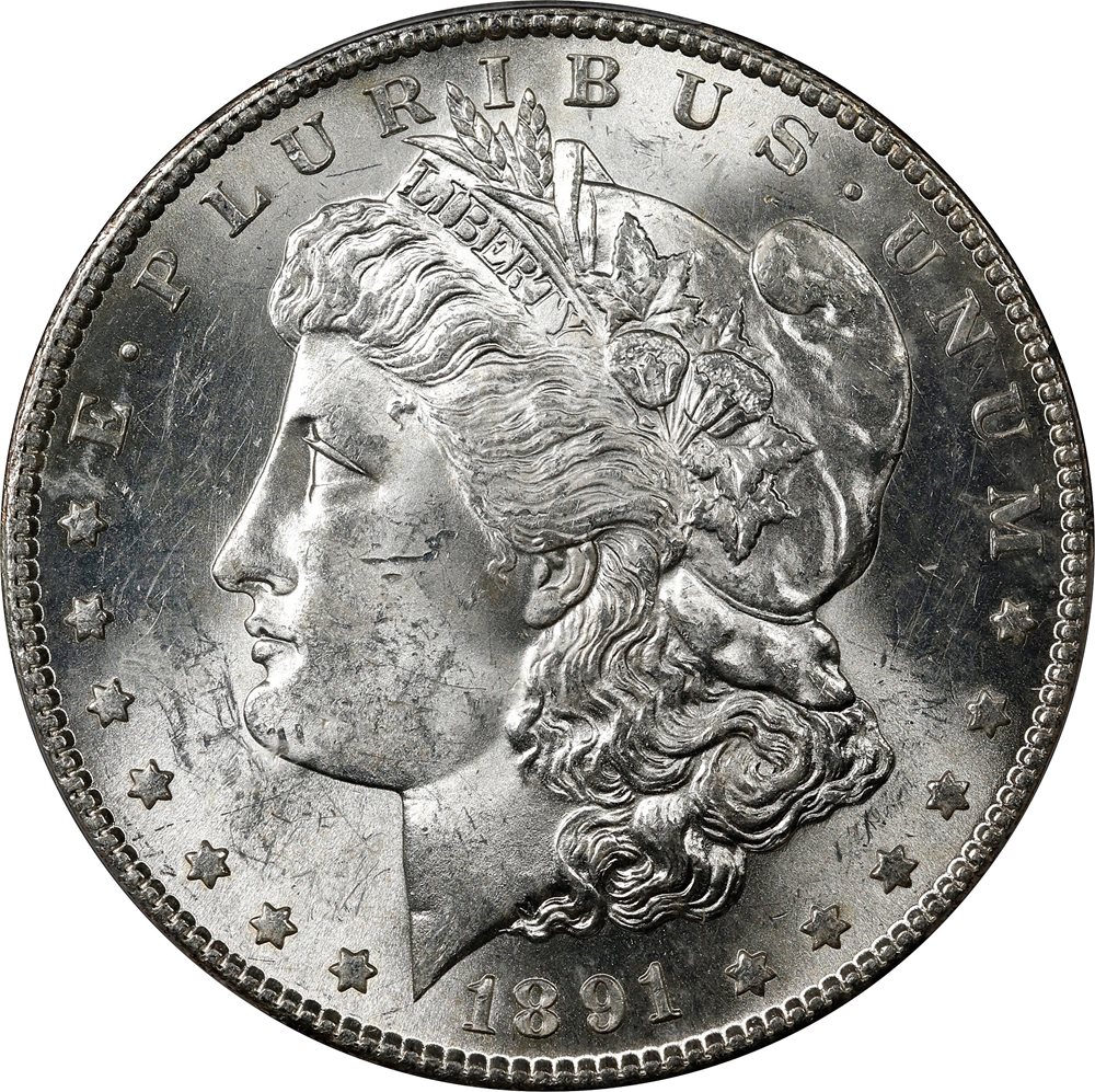 1891-S Morgan Silver Dollar. MS-62 (PCGS)., MS62 - PCGS Auction Prices