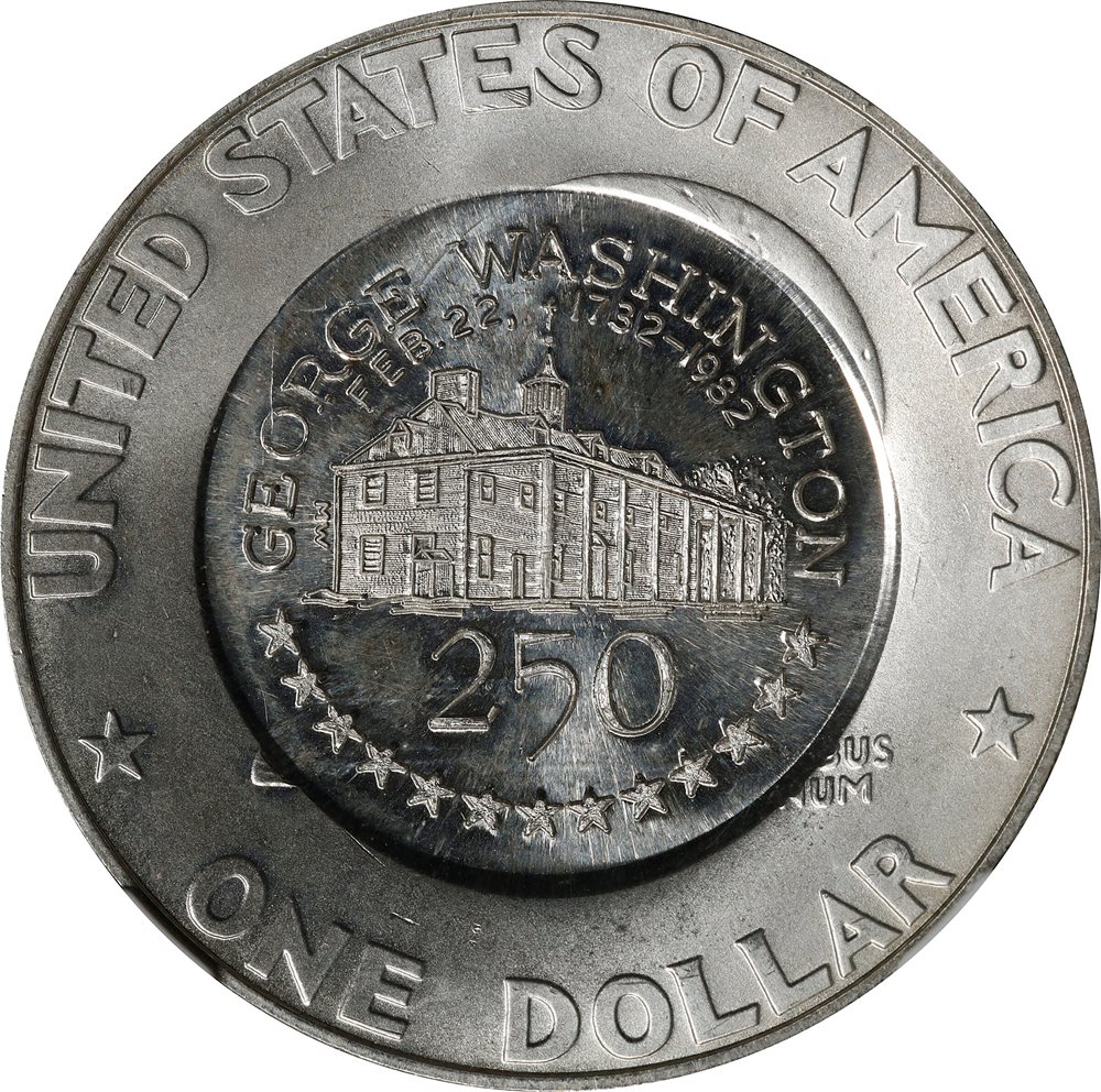 1982 George Washington 250th Anniversary of Birth counterstamp on