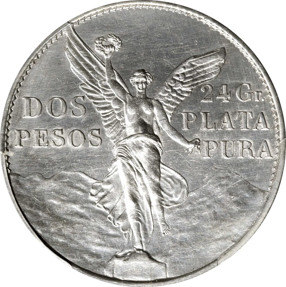 MEXICO. 2 Pesos, 1921-Mo. Mexico City Mint. PCGS Genuine--Cleaned