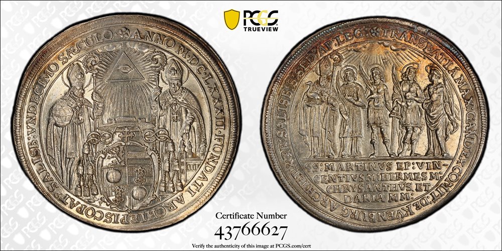 AUSTRIA. Salzburg. Taler, 1682-PS. Maximilian Gandolph. PCGS MS-64