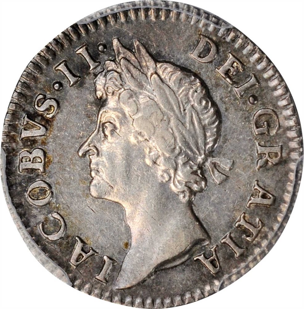GREAT BRITAIN. 4 Pence, 1686. London Mint. James II. PCGS AU-50